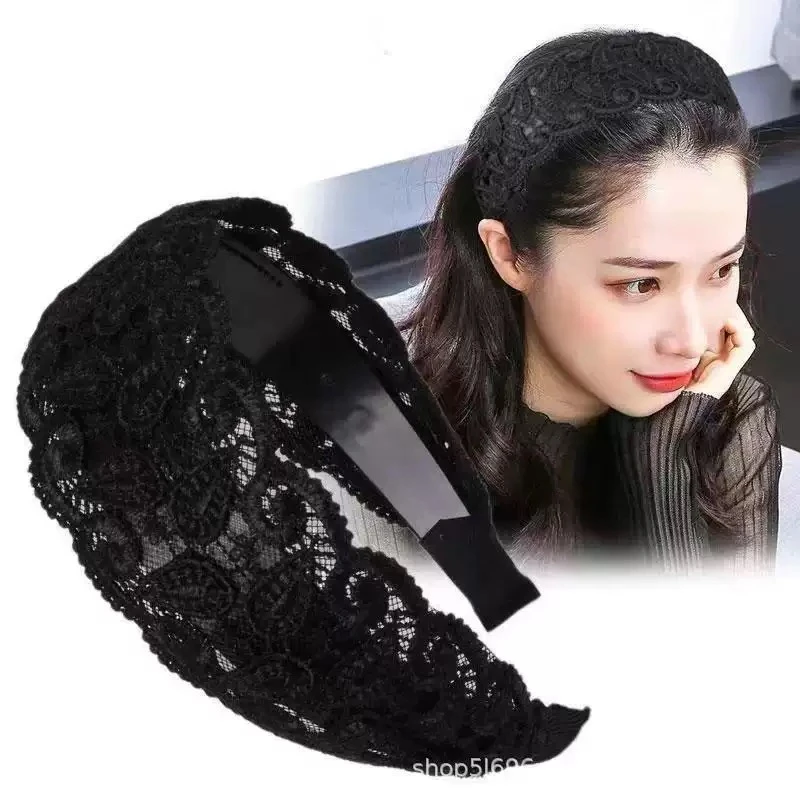 中式宽边发箍发带遮白发头箍饰品女防滑带齿显年轻时尚发饰