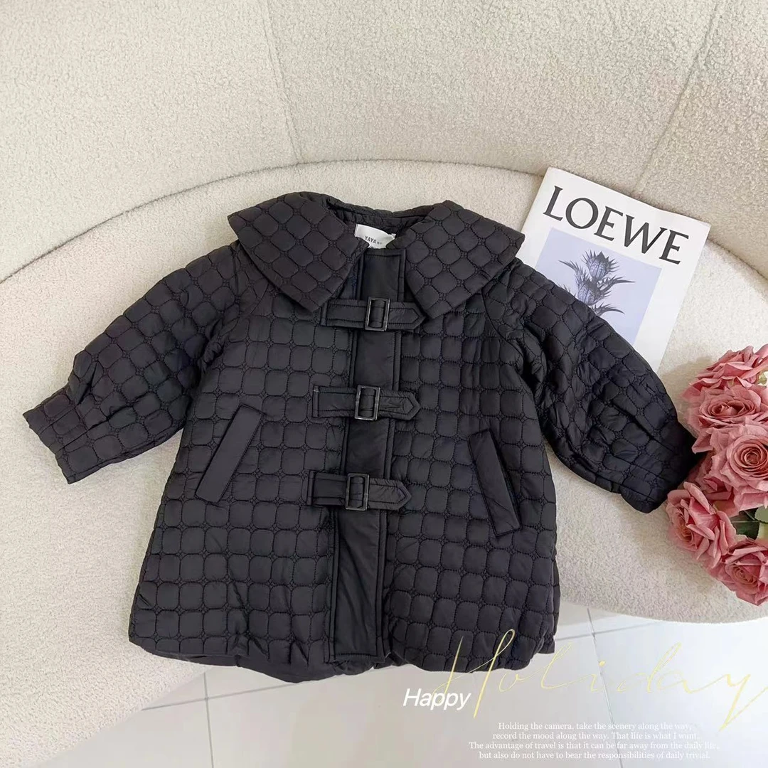 汤圆家童装2025春季新款韩系翻领格子航线百搭外套 XA-663