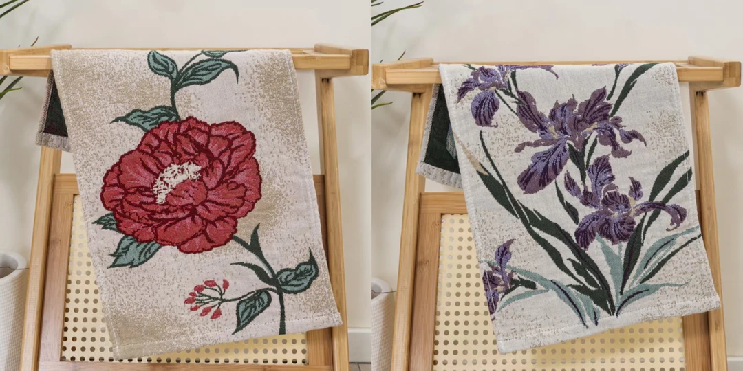 两条装 红色牡丹+紫色萱草 亲肤 柔软 家用