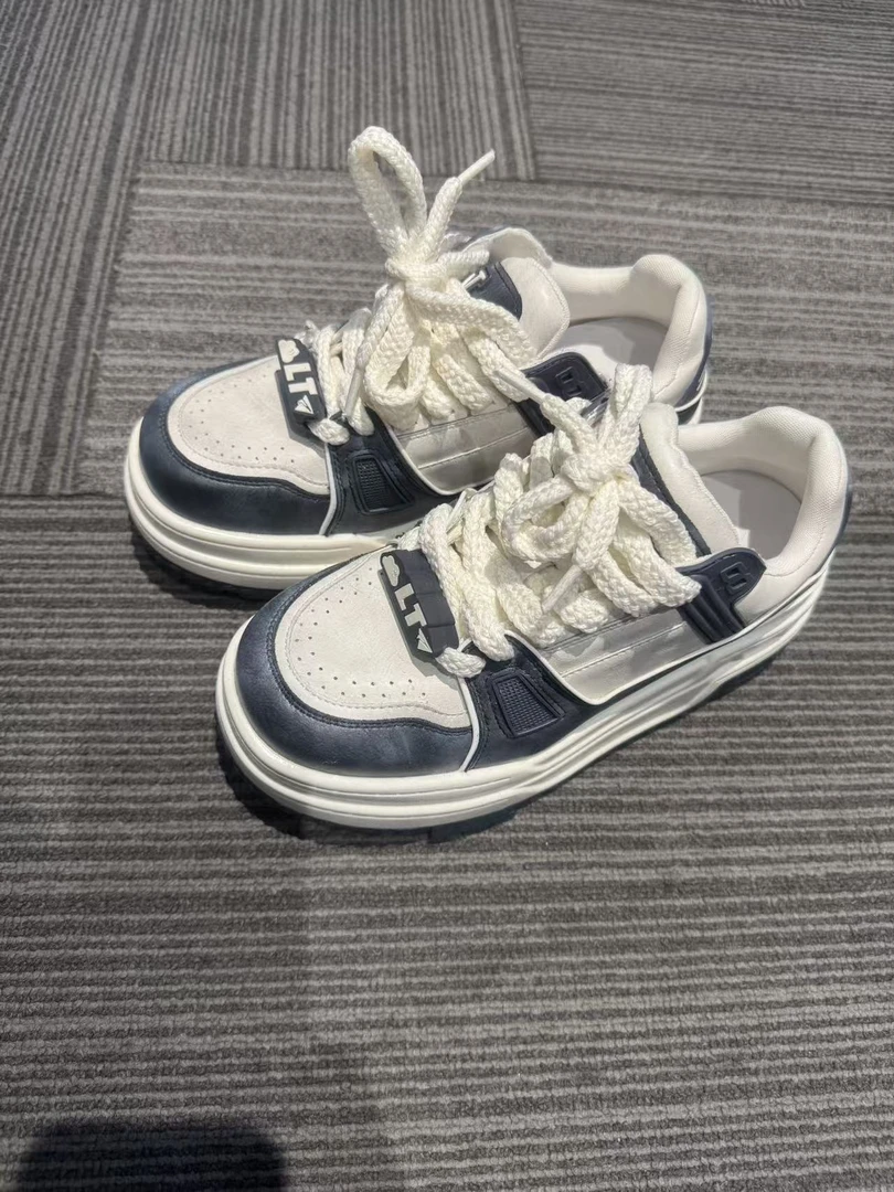 【熙薇品牌】2025秋季舒适新款时尚显高系带百搭休闲鞋H5268