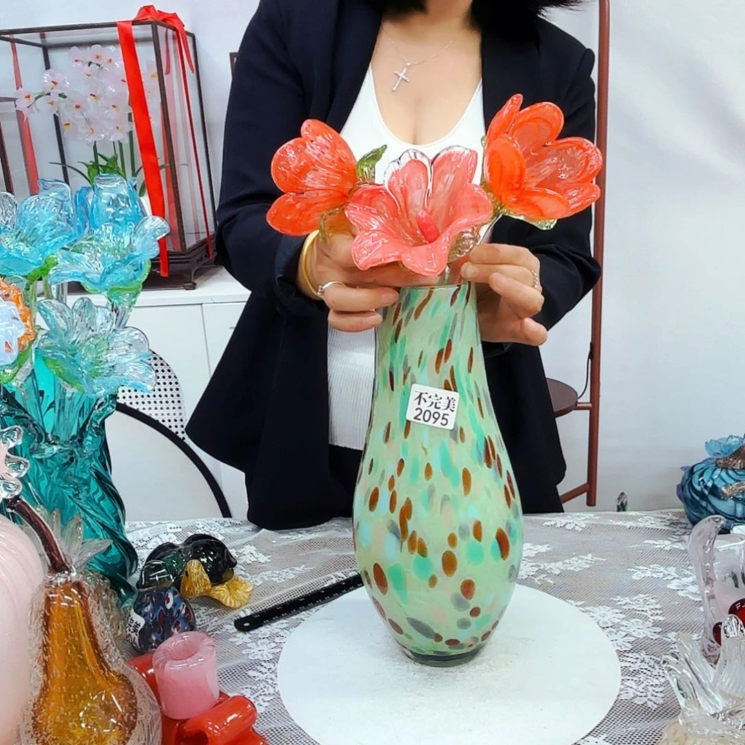 3花1瓶安妮家居琉璃摆件不完美