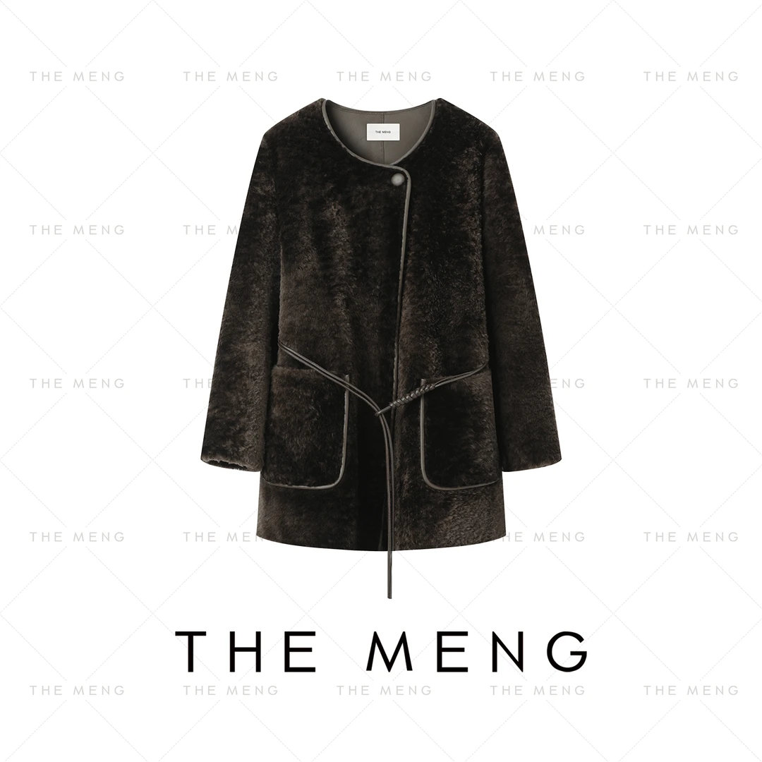 THE MENG【威尼斯】Lacon拉贡胎羊皮毛一体御寒皮草外套#M244M0054