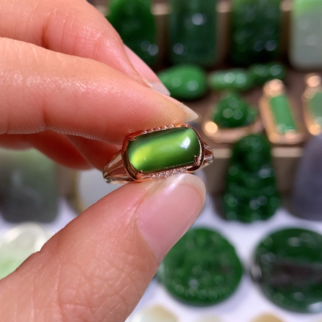 和田玉戒指银S925镶嵌用****4