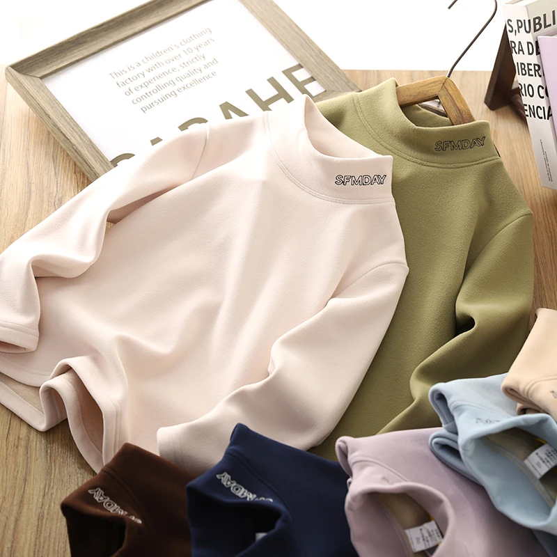 男童加绒打底衫2025秋冬新款儿童半高领保暖上衣中大童装弹力T恤