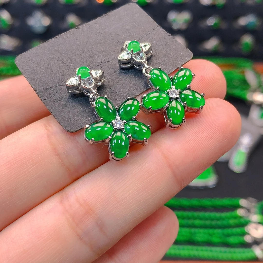 翡翠未镶嵌颈饰耳钉