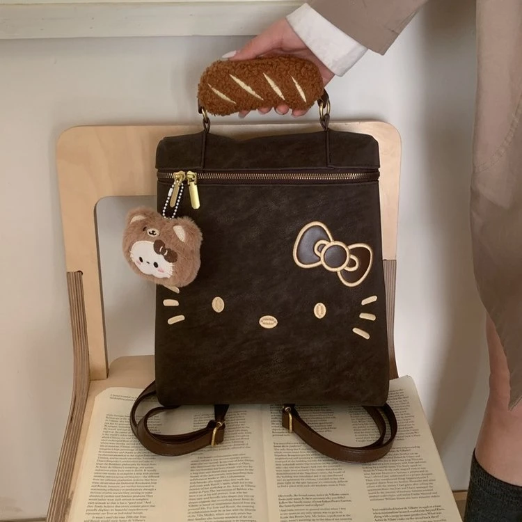 可爱时尚双肩包休闲百搭秋冬背包便携卡通绒绒韩版大容量双背包女