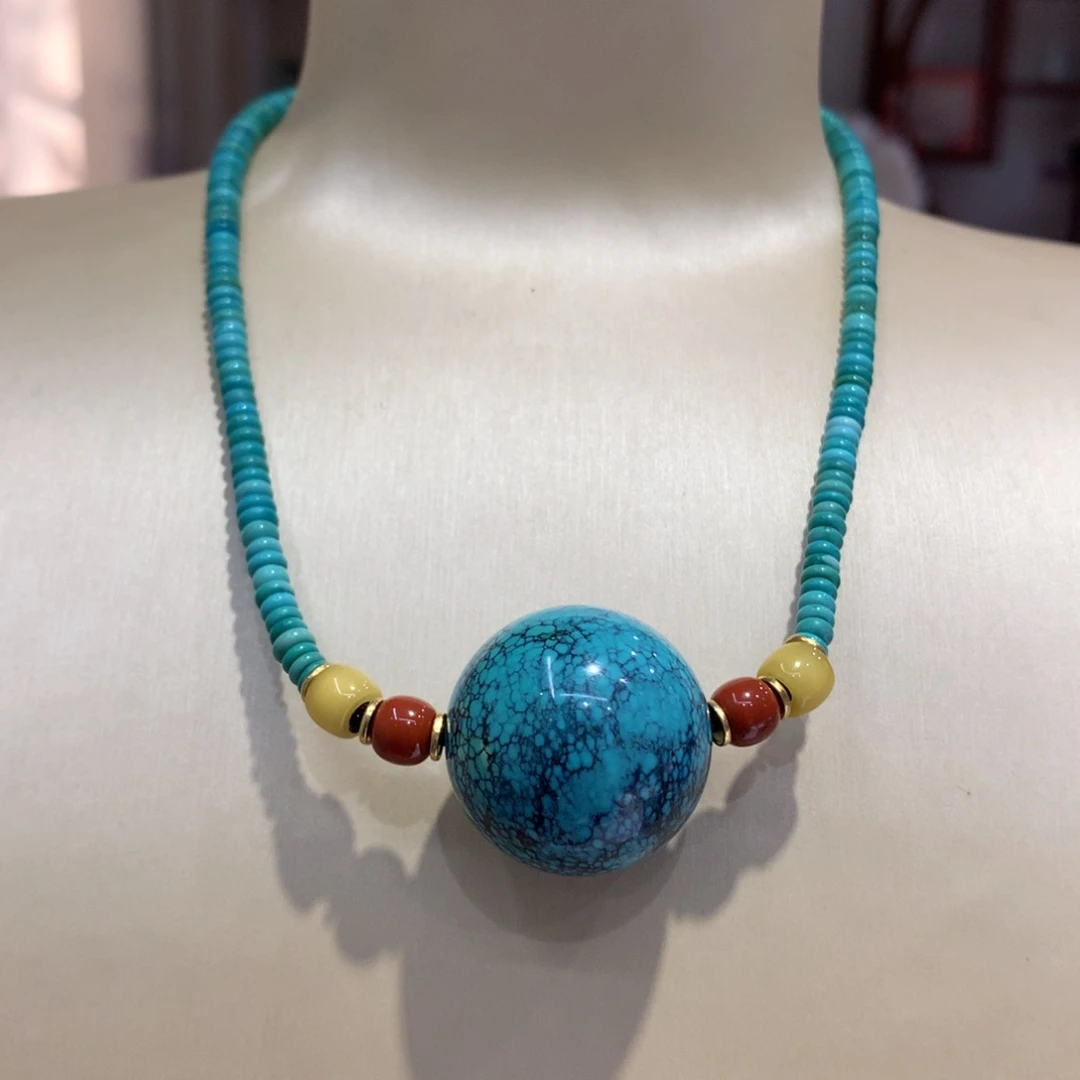 未镶嵌绿松石锁骨项链