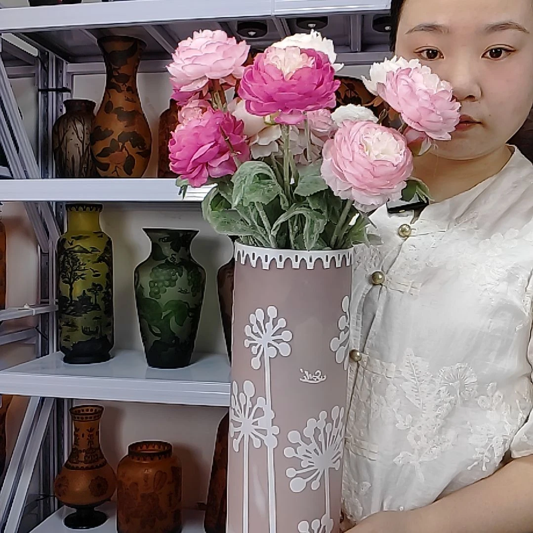 琉璃格雷直筒花瓶