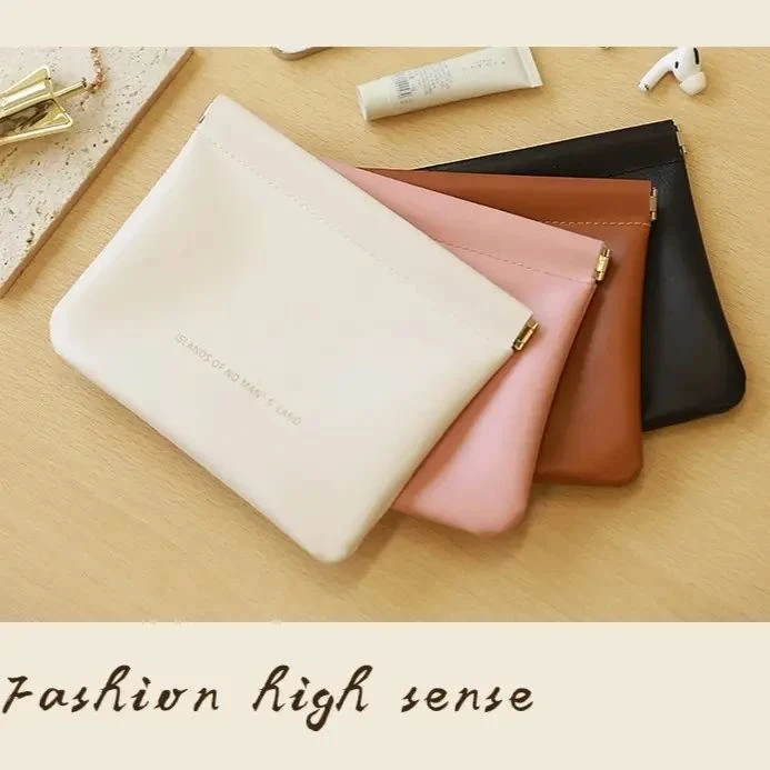 【拍一发四】自动闭合弹片包口红包小钱包收纳袋防水便携式收纳化妆