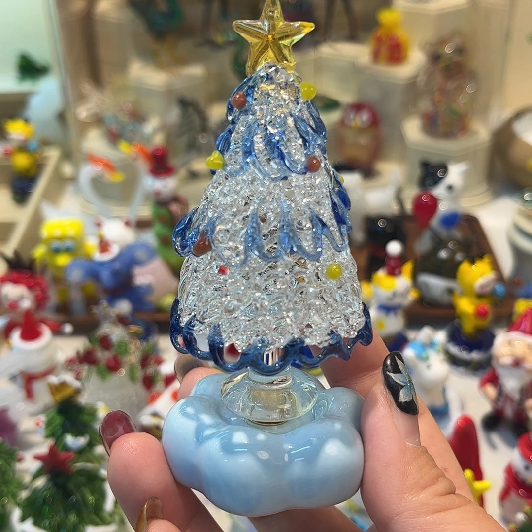 琉璃手工艺品旋转圣诞树