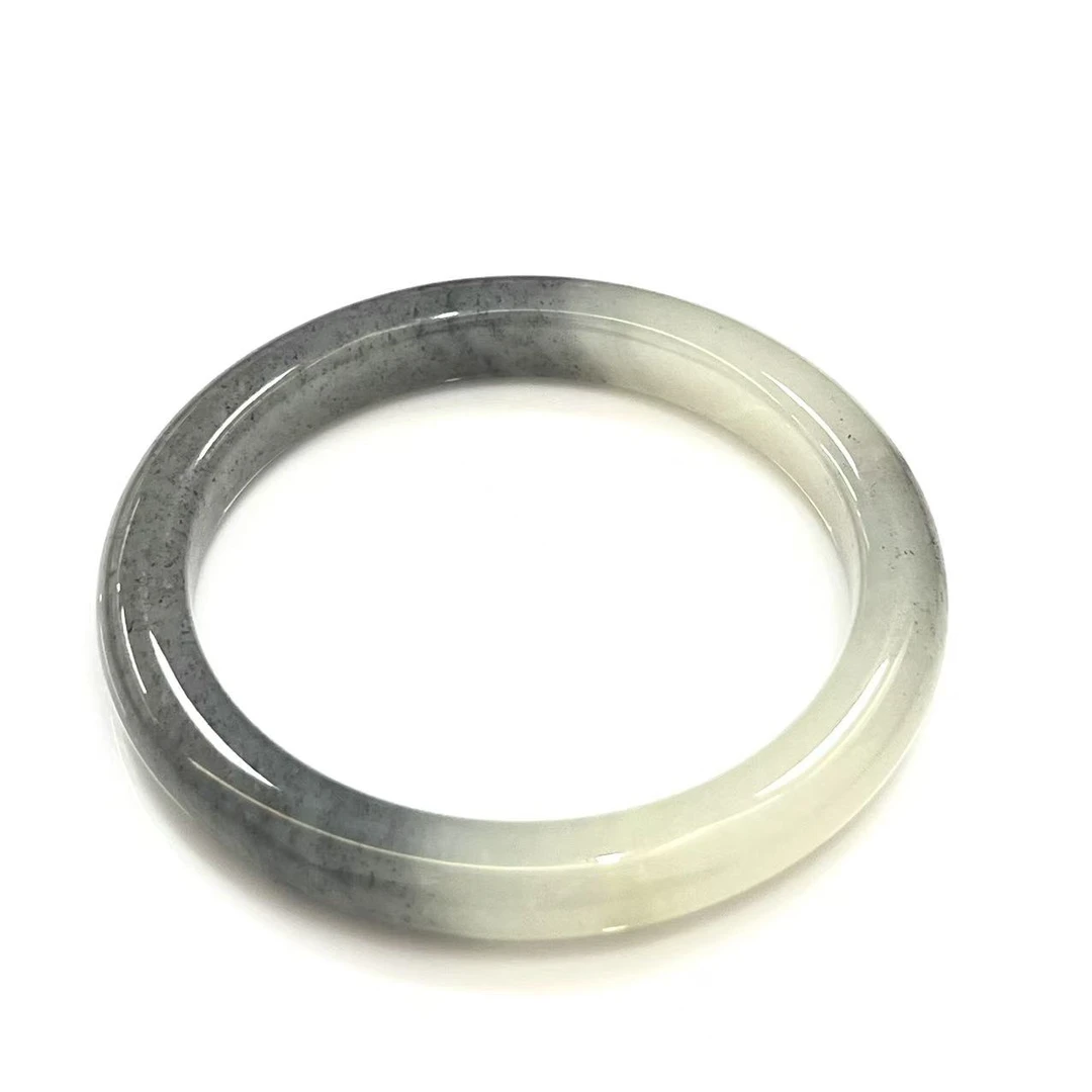 和田玉点墨青花半山水正圈手镯*（多样性发一件）圈口55 -条宽8+