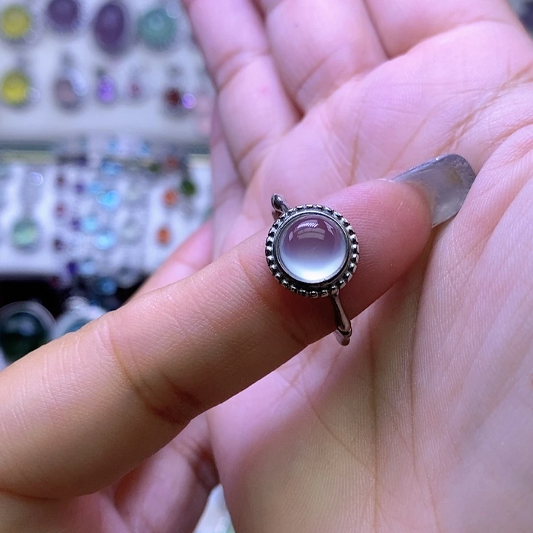 岫玉银S925镶嵌戒指