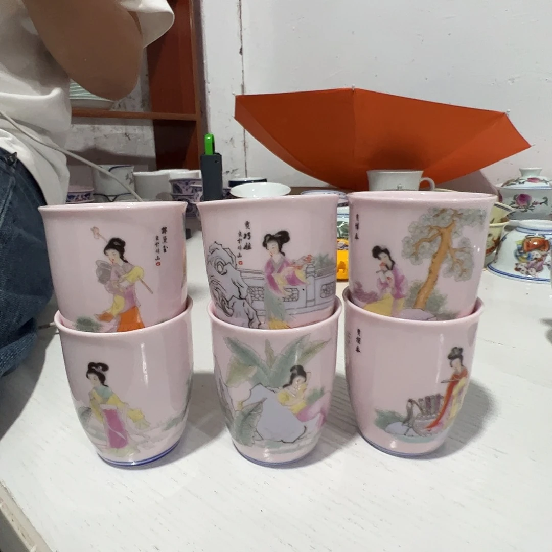 瓷片景德镇陶瓷十二金钗一套