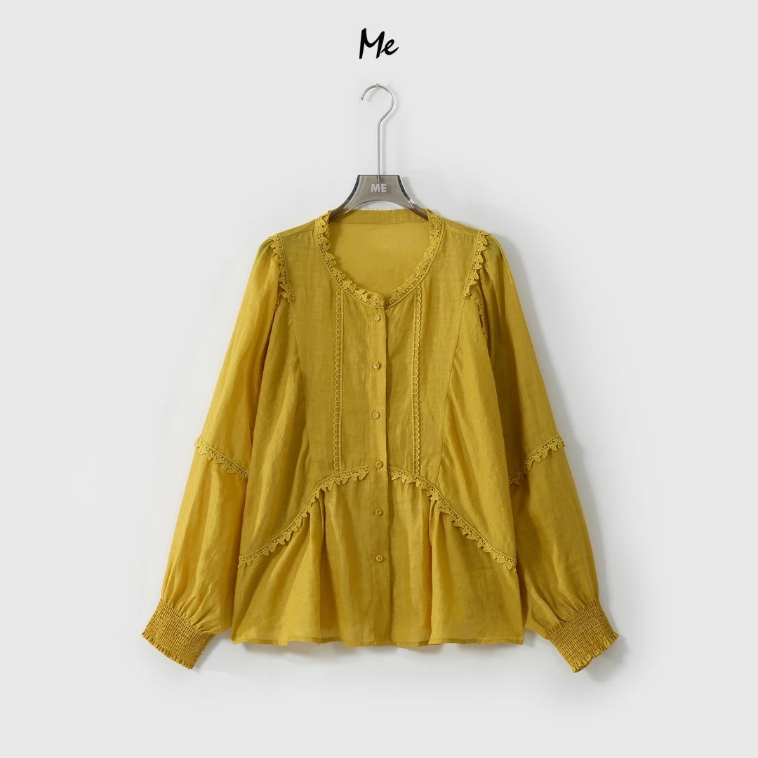 ME【100%苎麻枫糖刺绣罩衫】重工刺绣透气显瘦百搭休闲外套MESS2795