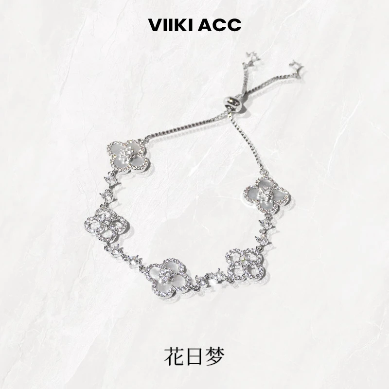 铜合金手链 【花日梦】海月VIIKI ACC 幸运四叶草轻奢手链可调节链T
