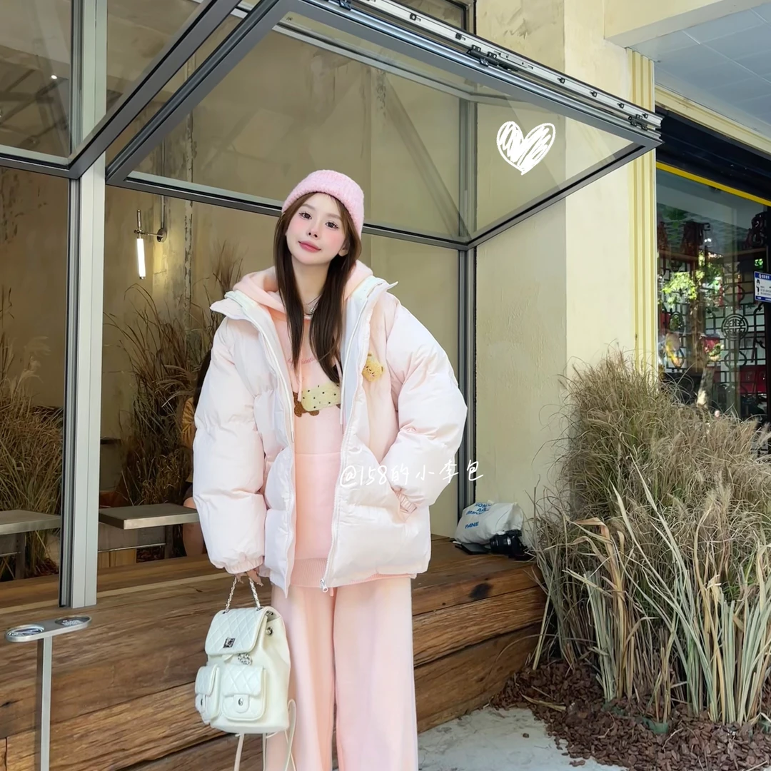 LIRUI【少女日记】连帽保暖棉服冬季穿搭韩版时尚宽松面包服学院风