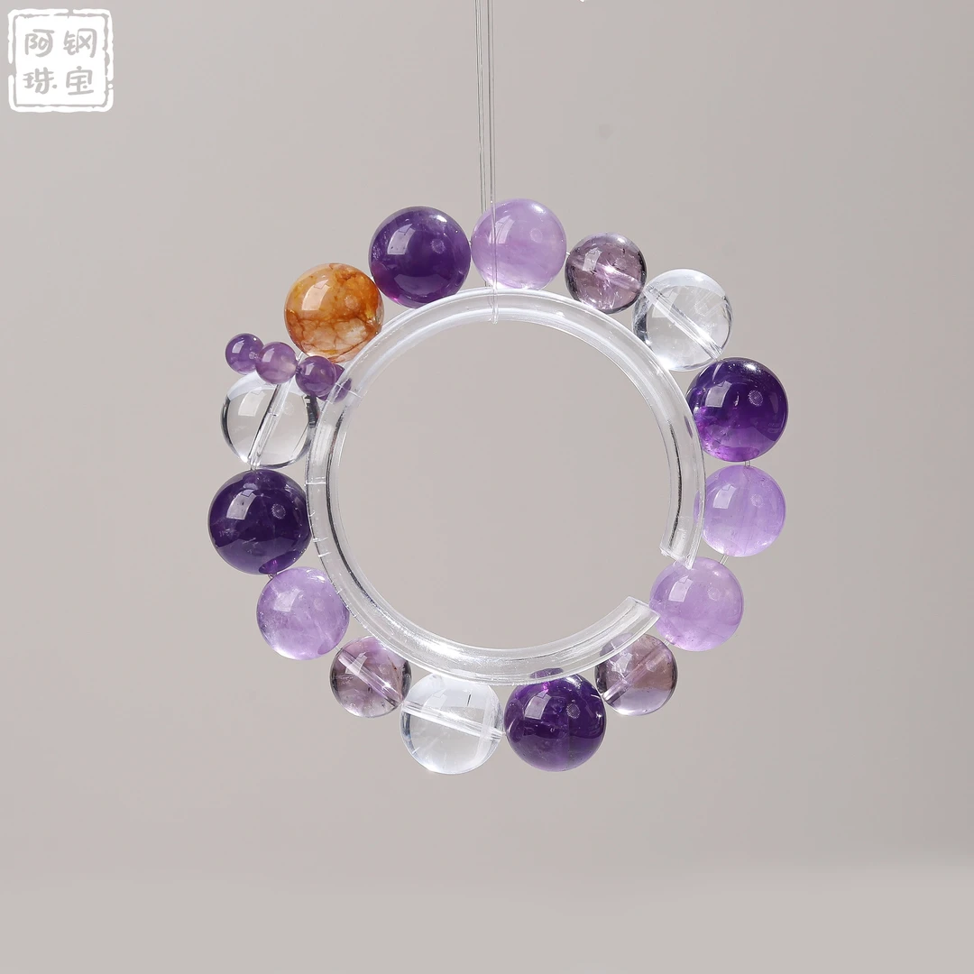 【原创】紫气吞金天然水晶DIY（13mm+）手串百搭-多样性发其一-ZQ701