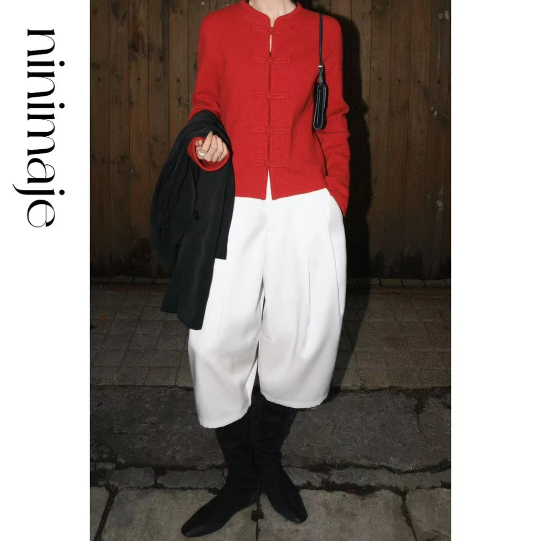 NanBeiBei 中式衫 秋冬新中式高级感极简百搭盘扣毛织衫 1929