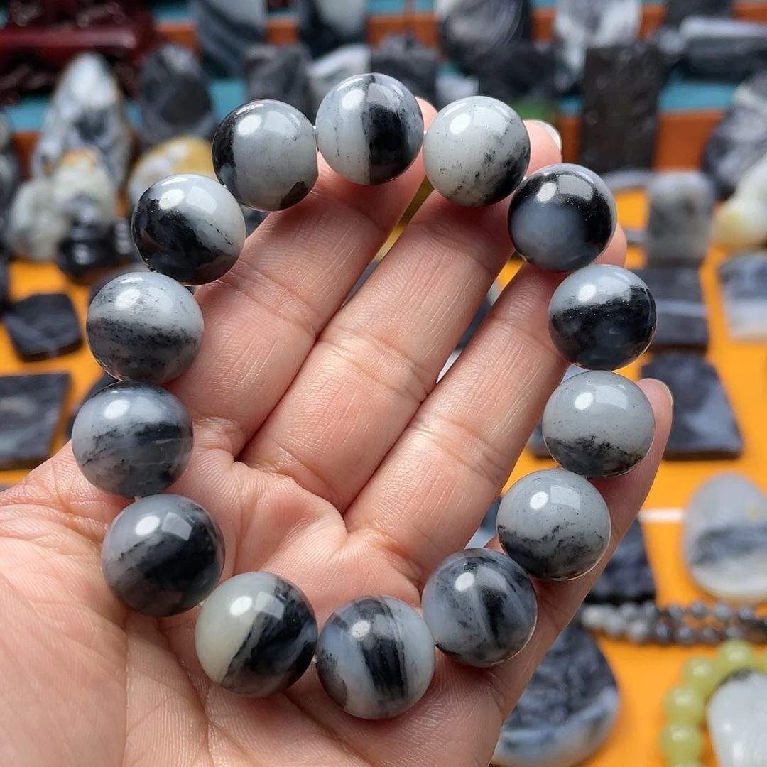 龍***冕和田玉未镶嵌手串