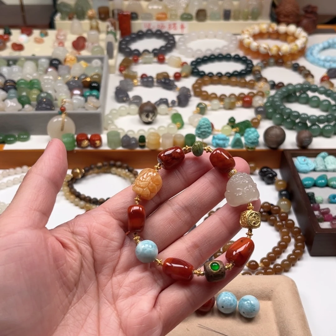 南红玛瑙未镶嵌手链单圈手串