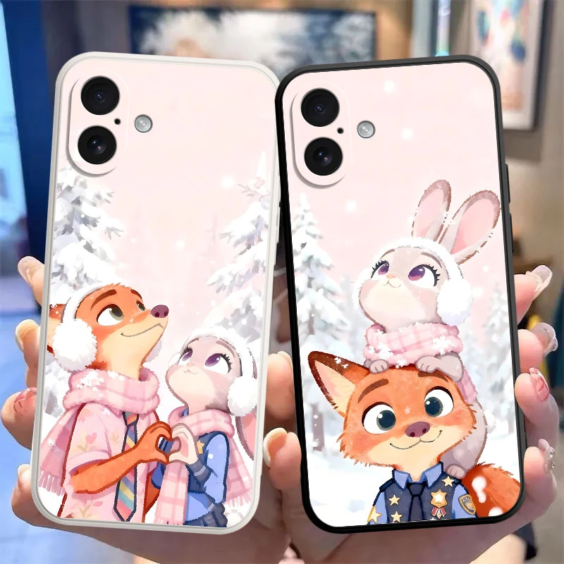 苹果17手机壳疯狂动物城2朱迪尼克可爱Q版情侣简约礼物防摔全包软