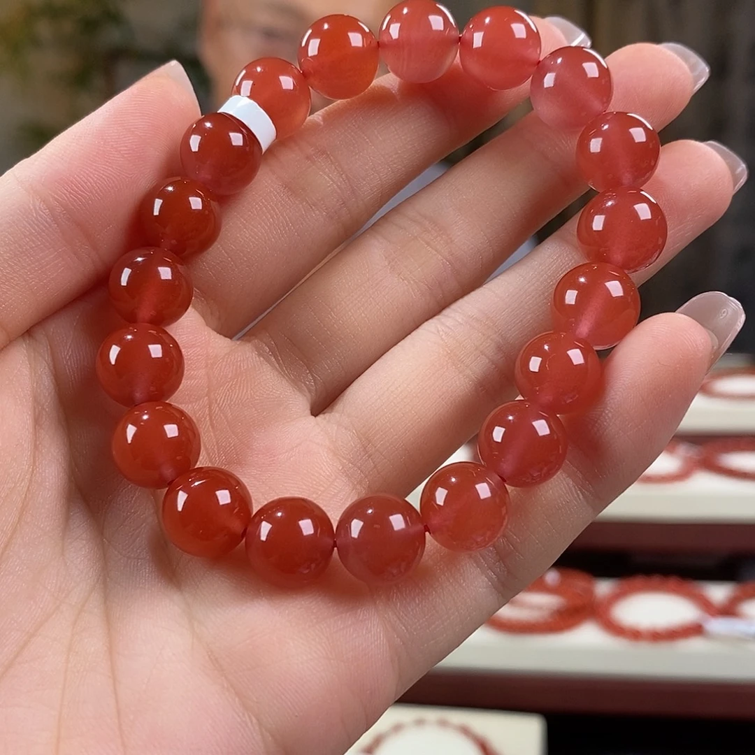 南红玛瑙未镶嵌手串原矿10mm 冰红保山稀有