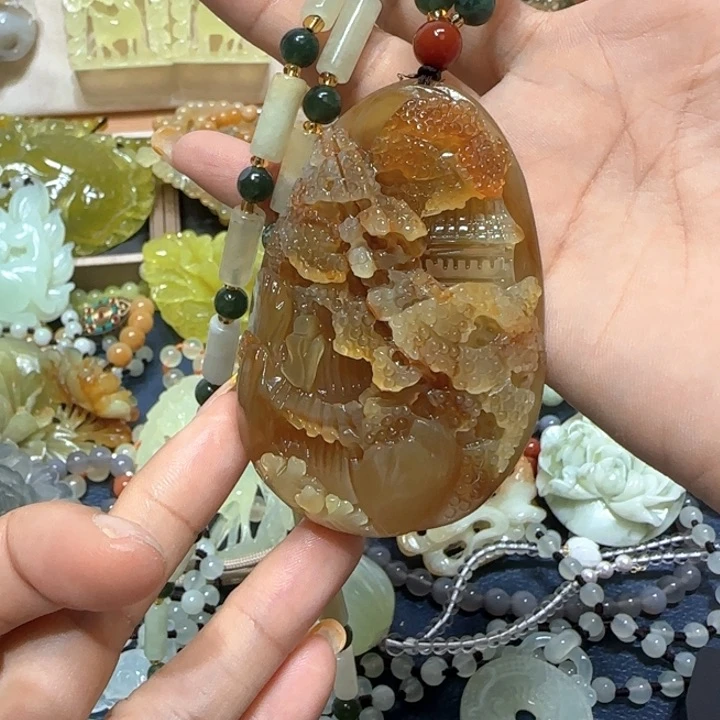 未镶嵌蛇纹石玉木梳