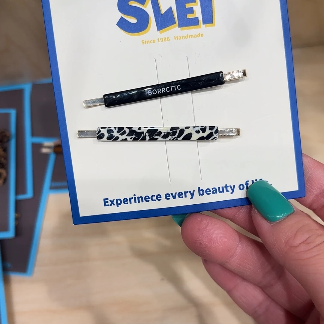 皮质铁合金鹌鹑蛋一字夹新款