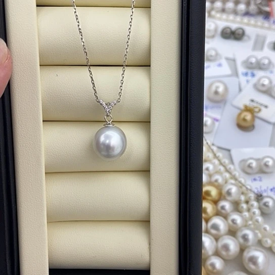 银S925镶嵌海水珍珠颈饰