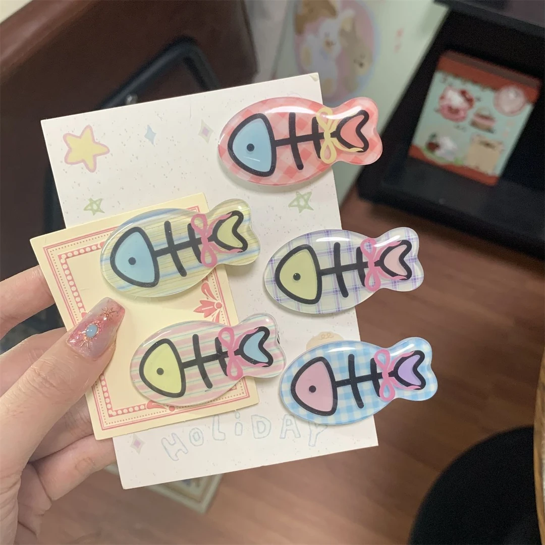 可爱海洋少女小鱼卡通发夹甜美新款百搭刘海边夹碎发鸭嘴趣味夹子