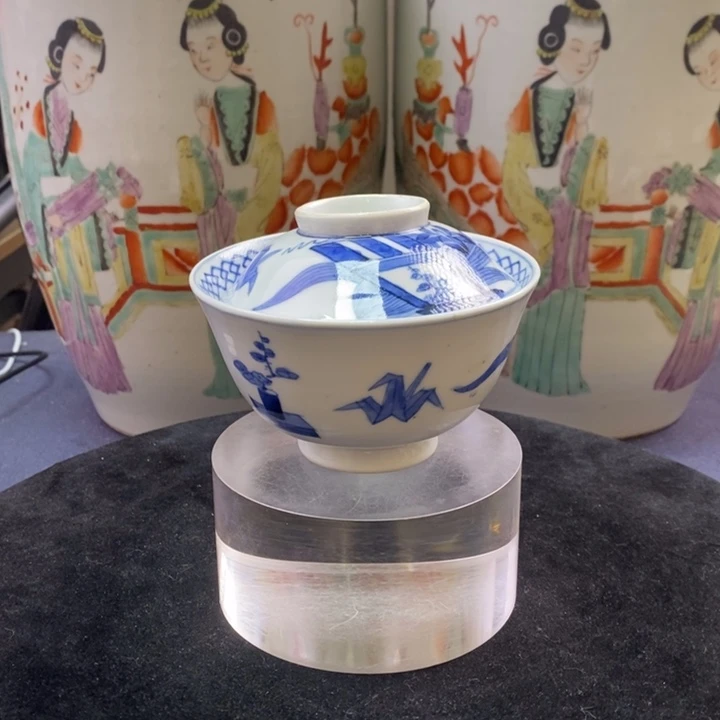 盖碗1842瓷器—青花博古花卉纹盖碗