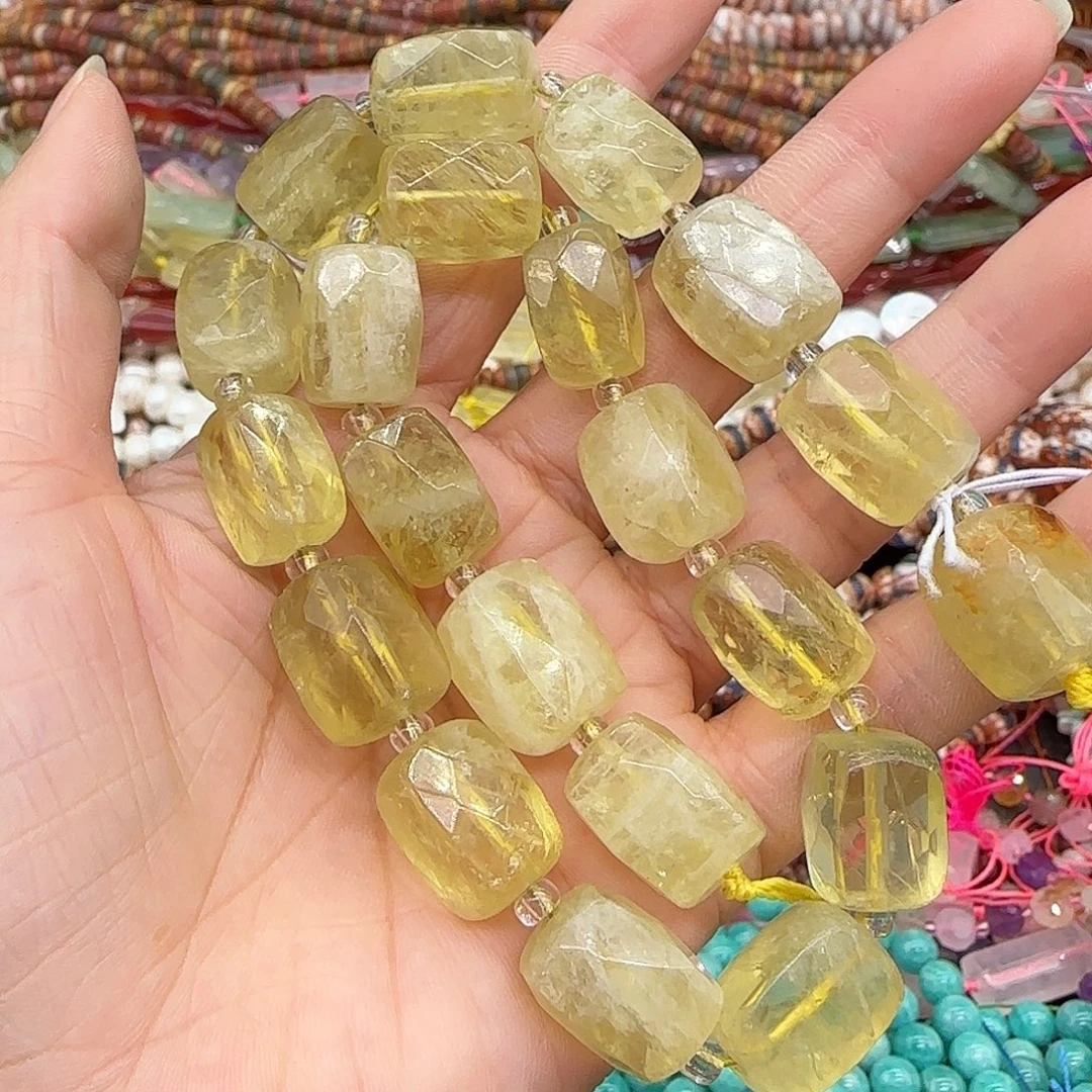 合金玛瑙/玉髓珠宝半成品柠檬黄水晶10mm一条02