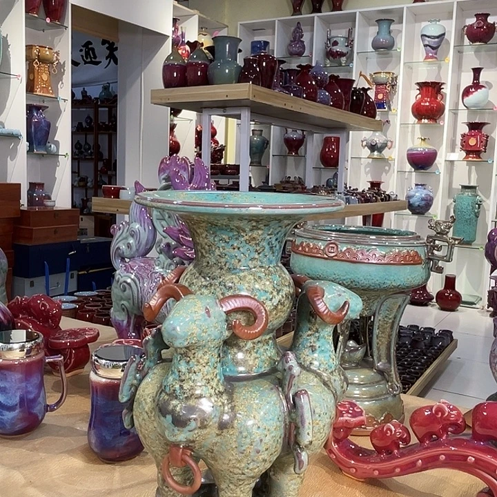 明***月摆件钧瓷摆件钧瓷摆件