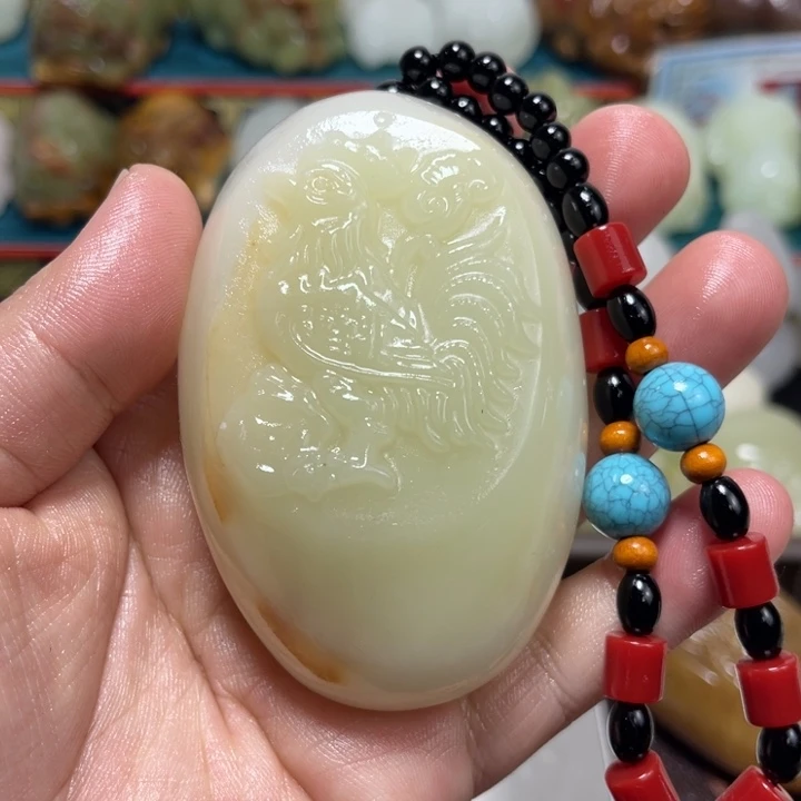 潘***艺石材方解石手把件不退换