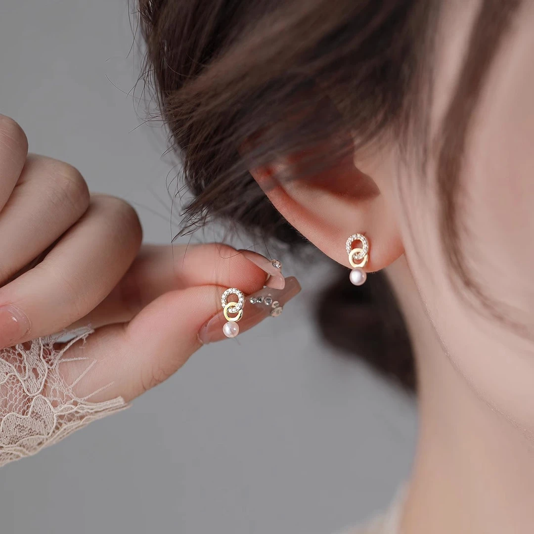 925银仿珍珠耳饰 小众2025年新款爆款轻奢气质耳环高级精致设计感