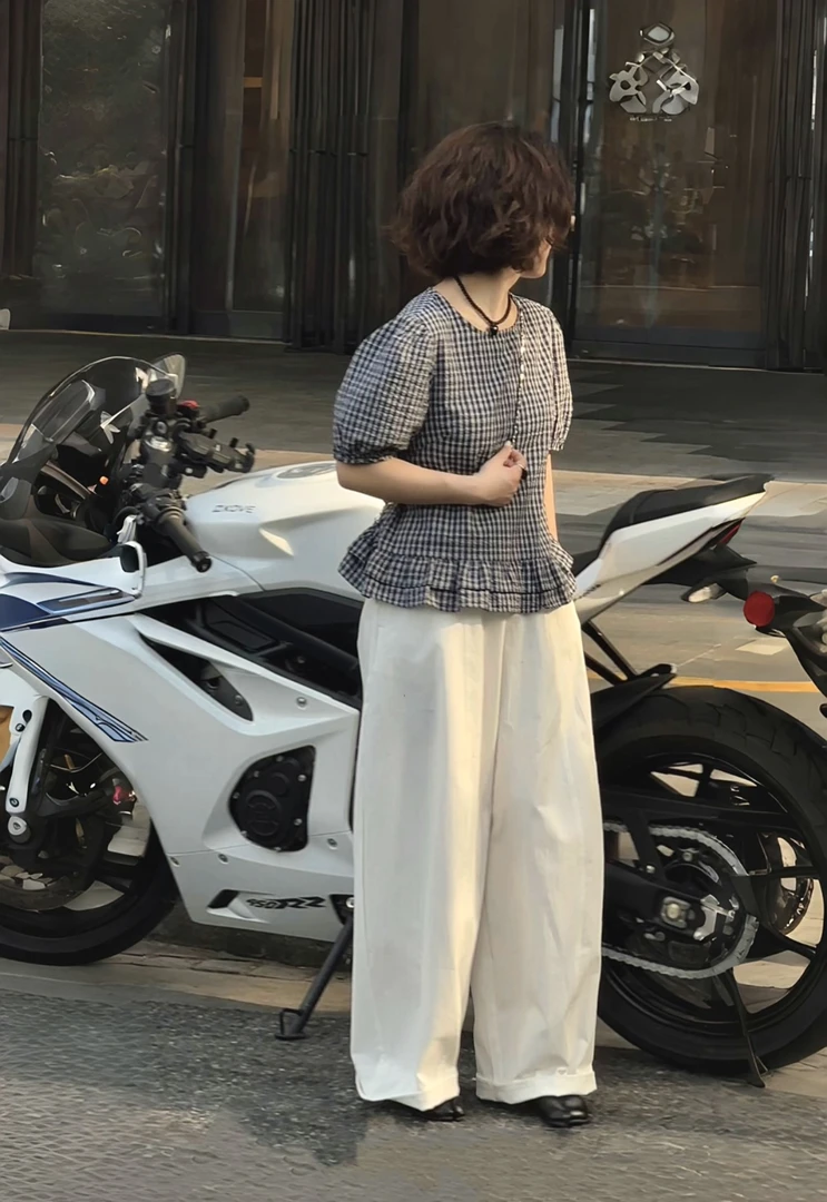 韩系春夏新款百搭宽松高腰显瘦宽松慵懒风气质休闲裤