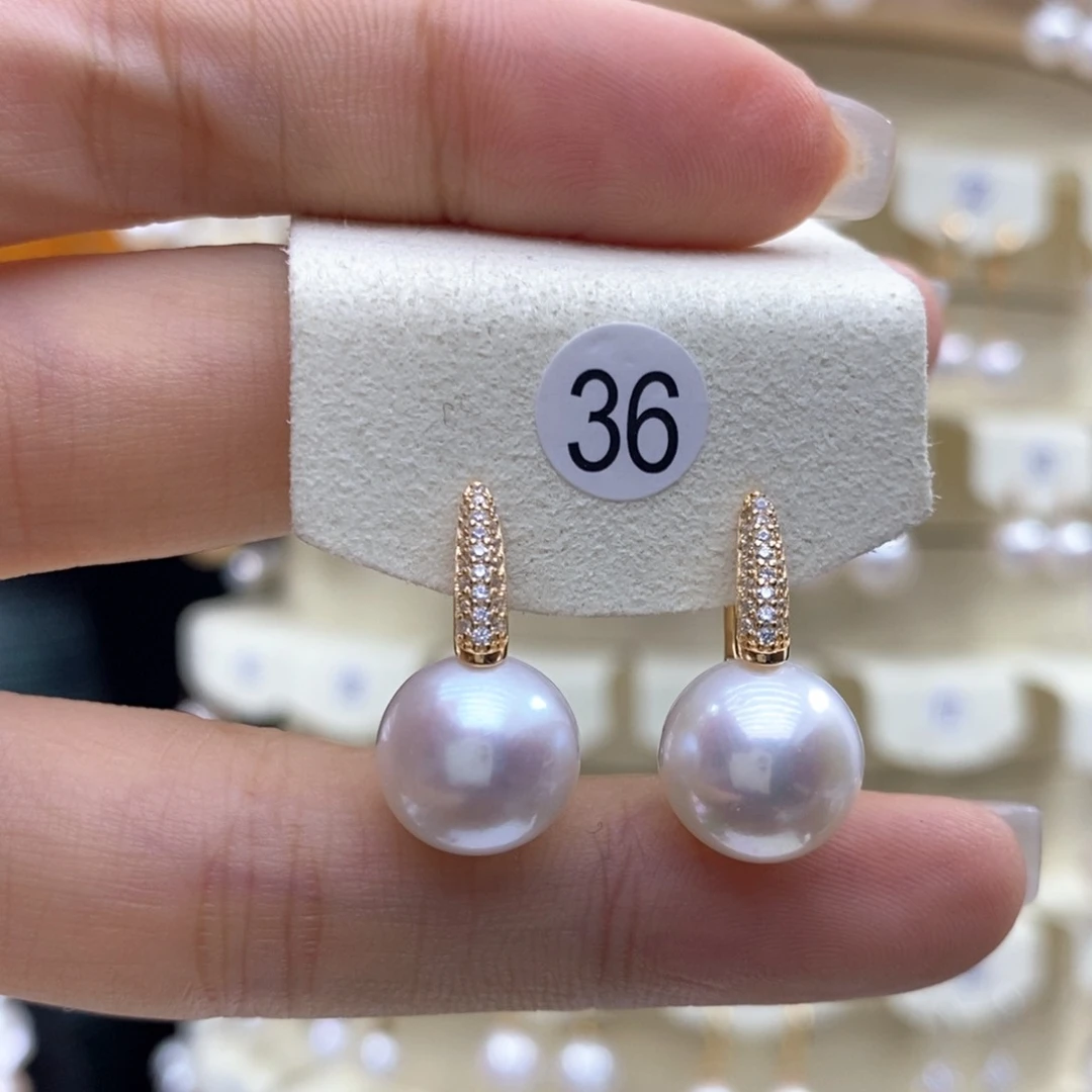 淡水珍珠耳饰银S925镶嵌