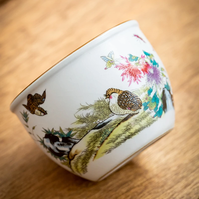 大号汝窑功夫茶具茶杯品茗杯汝瓷泡茶杯大容量主人杯品杯茶盏缸杯