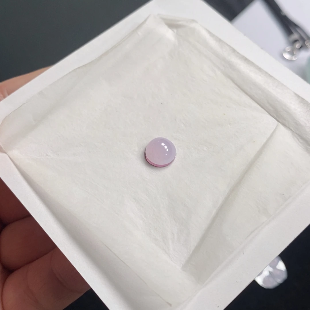 阿***闲翡翠裸石冰粉紫蛋面