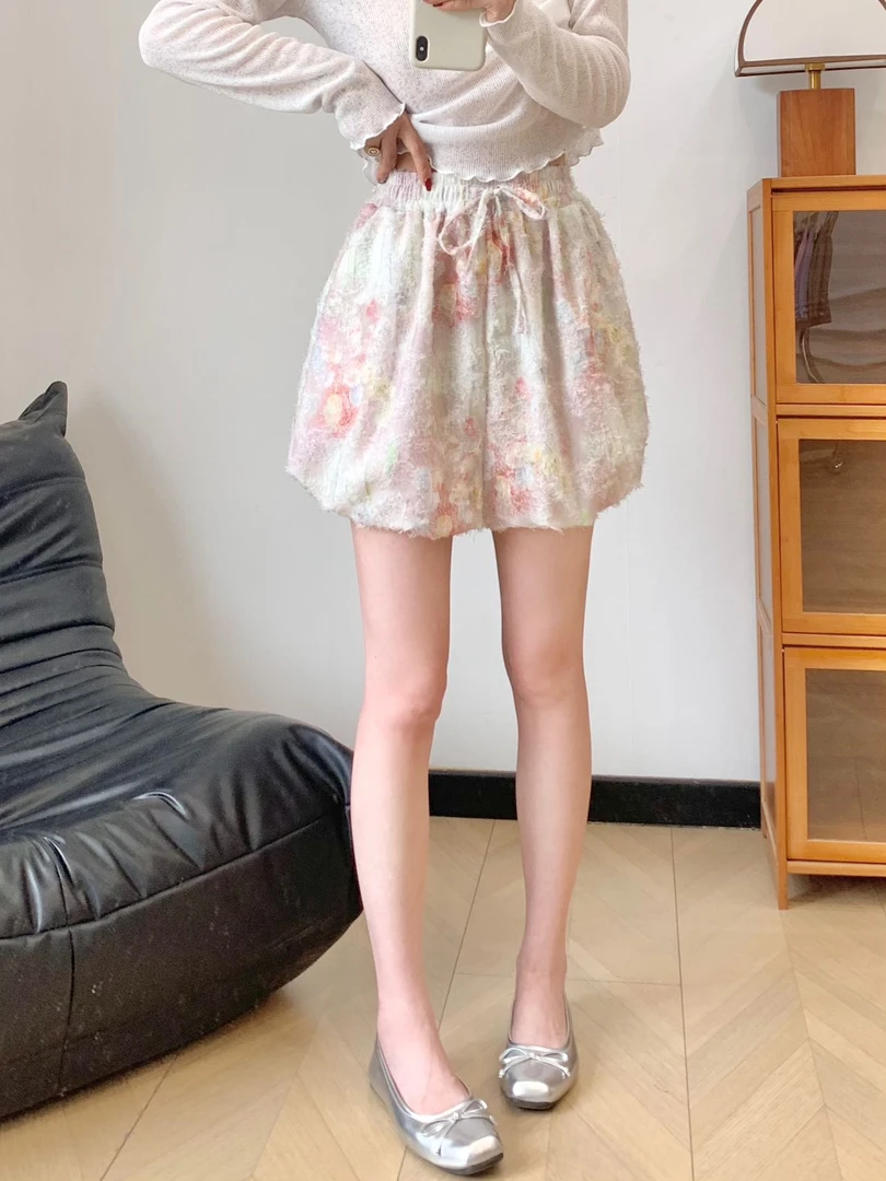 0216【夏季新款】彩色墨兰花园花苞裙裤（s8426）