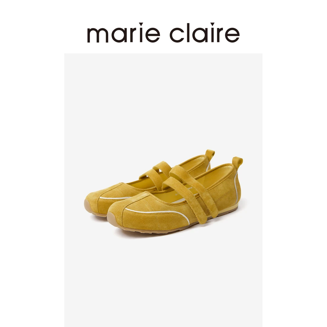 MC女鞋运动德训玛丽珍鞋2025年秋新款绒面女单鞋marieclaire女鞋