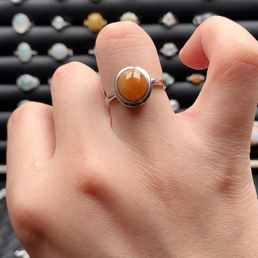 翡翠戒指银S925镶嵌0069