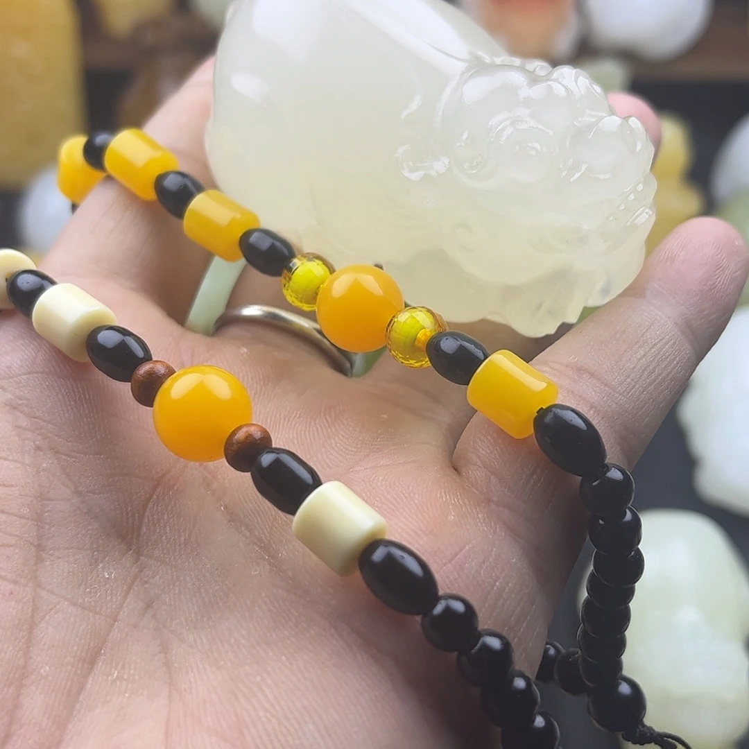 c***心昆仑玉石手把件碧玺（处理）