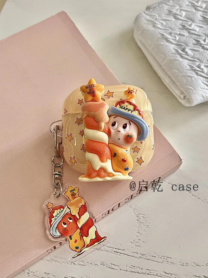 立体蜡烛星星人挂件Airpods4/3耳机保护壳套2pro二三代新款适用
