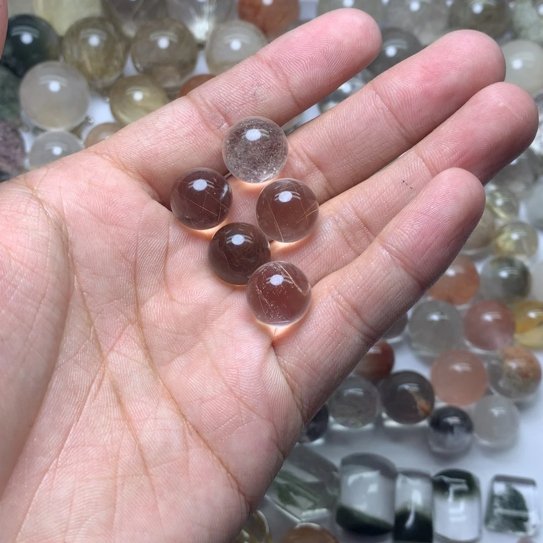 水晶珠宝半成品未镶嵌A***发晶球