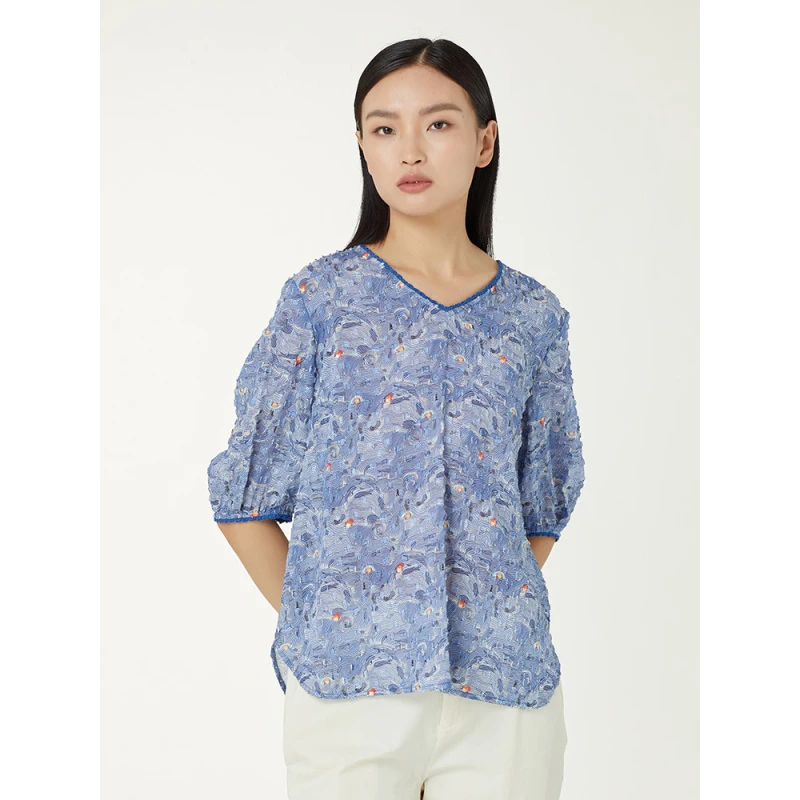 啦娜菲LANAFAY夏款趣味印花上衣2X515