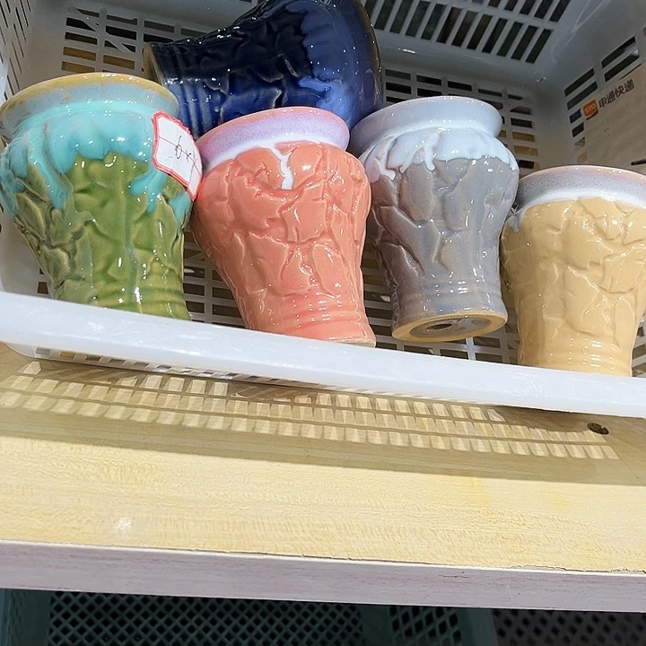 瓷片花盆多肉植物艺术品