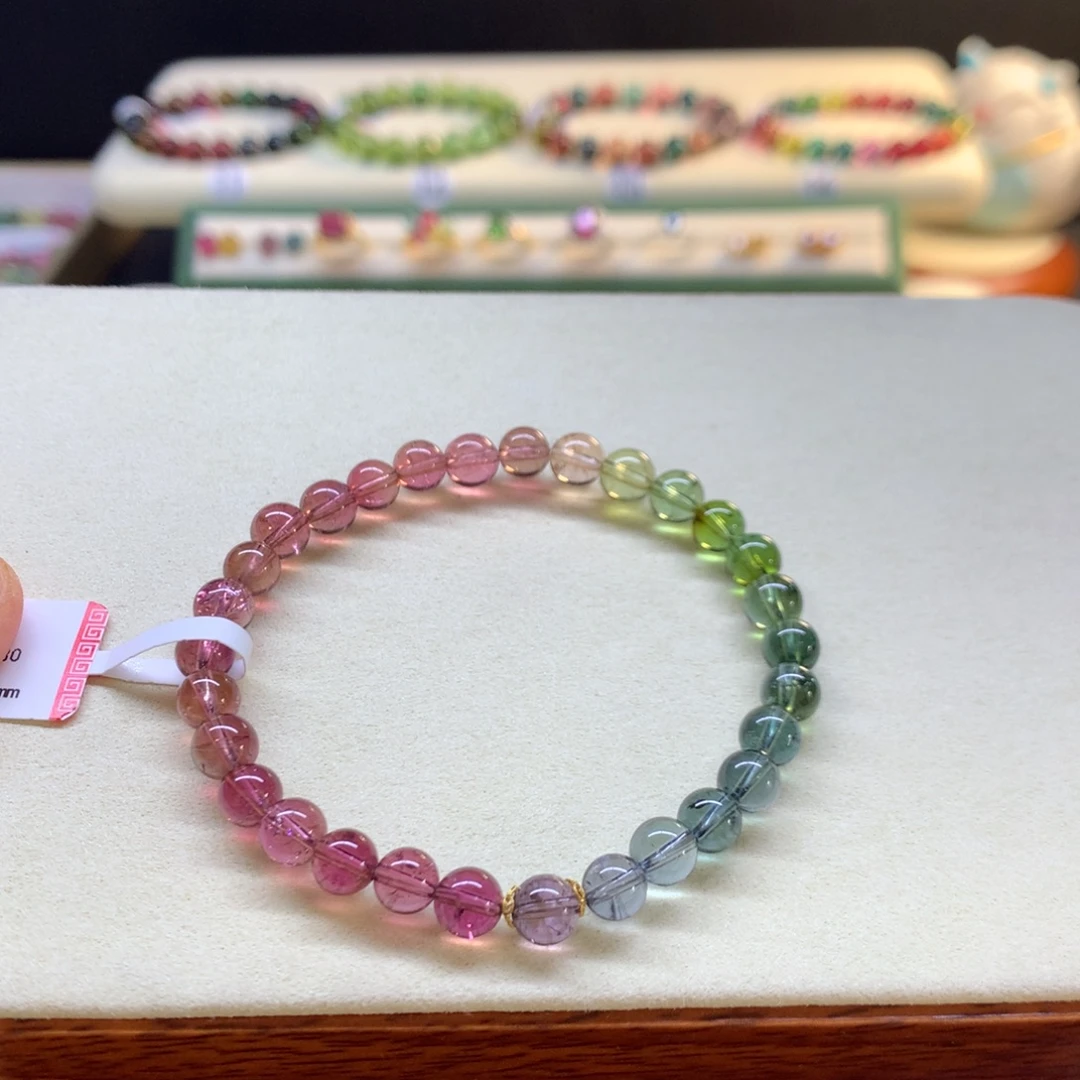 手串碧玺未镶嵌渐变人鱼6.2mm