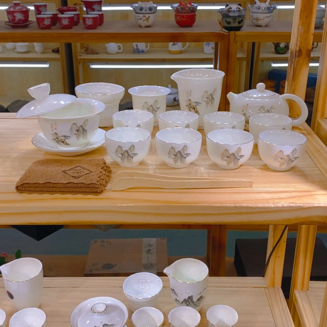 【不止】羊脂玉瓷茶具套装