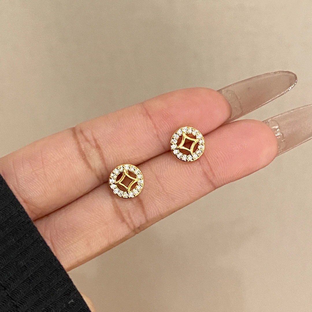 【小铜钱】简约气质轻奢百搭高级感耳钉A4006